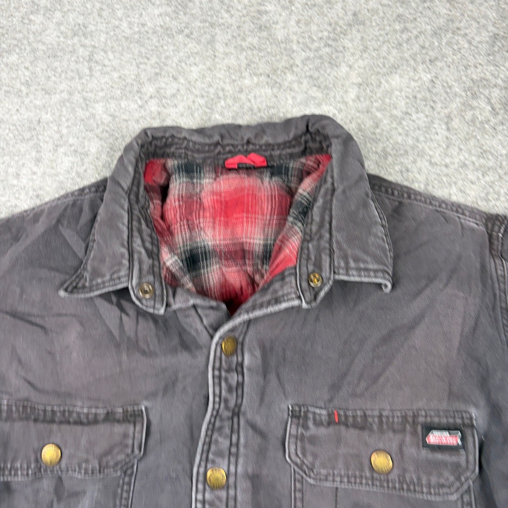 Dickies Jacket Mens XL Gray Flannel Lined Duck Canvas Workwear Detroit Utility - Picture 5 of 9